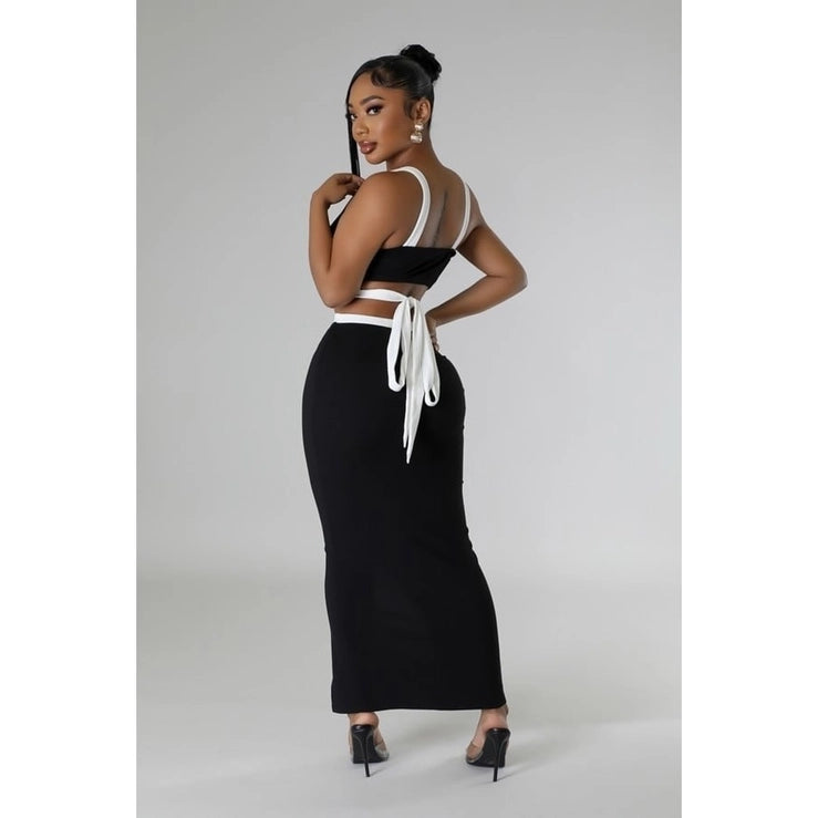 Sexy Sleek Sophistication Crop Top High-Waist Skirt Set