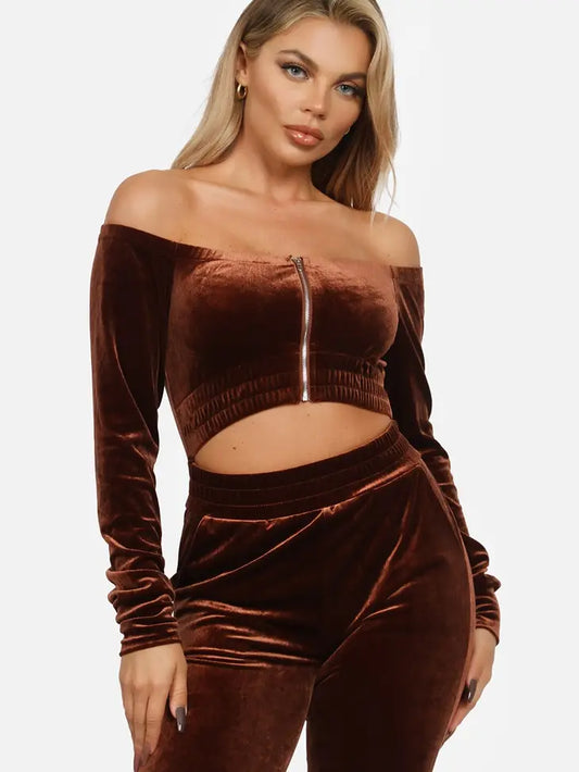 Sexy Velvet Long Sleeve Jumpsuit