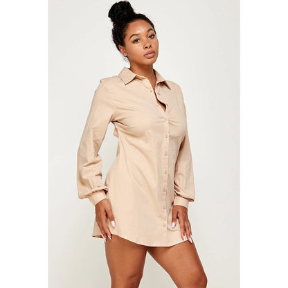 Sexy Careless Mini Long Sleeve Button Up Dress