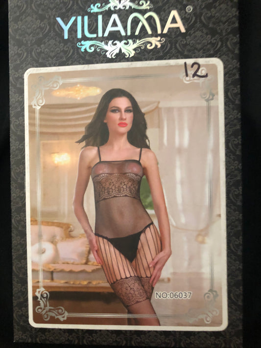 Sexy One Piece W/ Lined Garter And Stockings