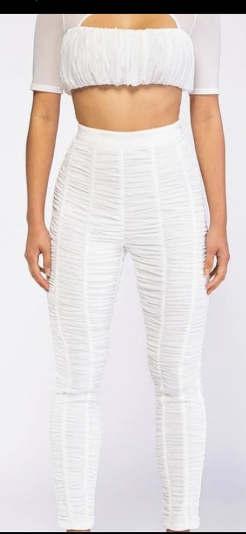 Sexy Two Piece Scrunch Crop Top And Leggings