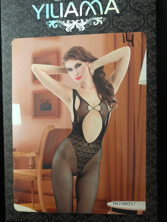 Sexy One Piece W/ Fishnet Stockings