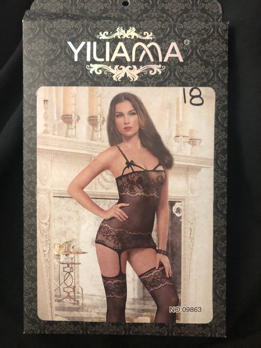 Sexy One Piece Dress W/ Garter Stockings