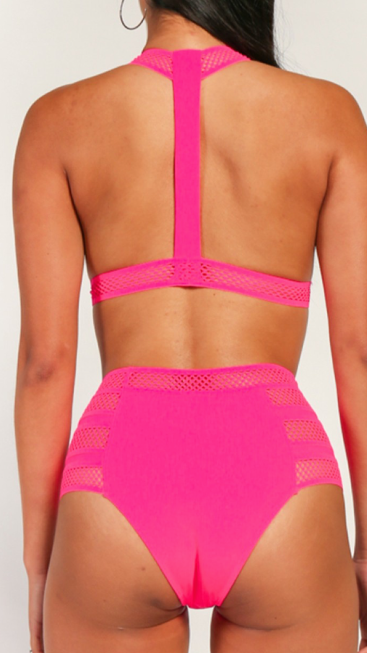 Sexy Neon Mesh Lounge Wear Bralette /Shorts Set