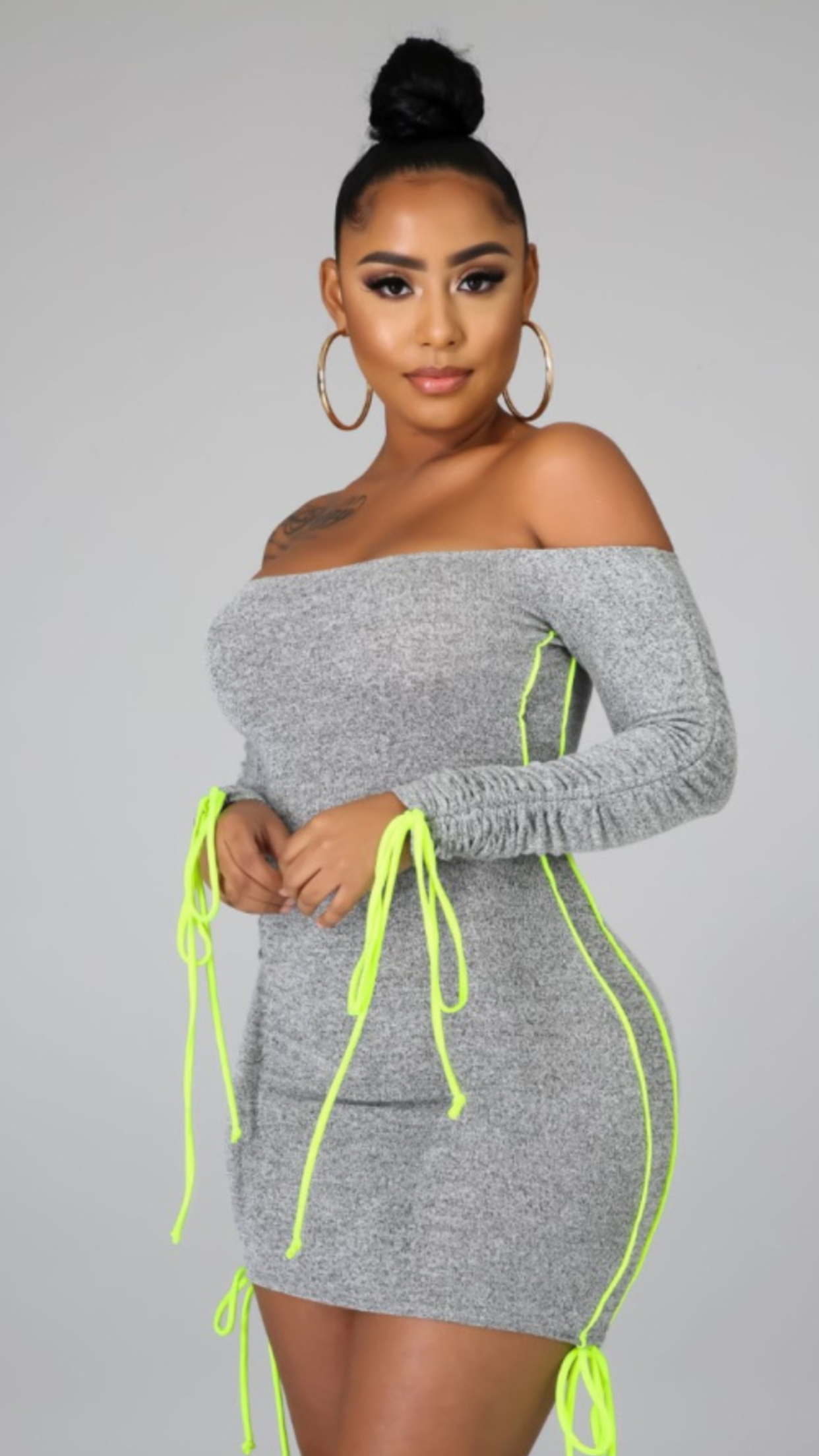 Sexy Off Shoulder String Lounge Wear Mini Dress