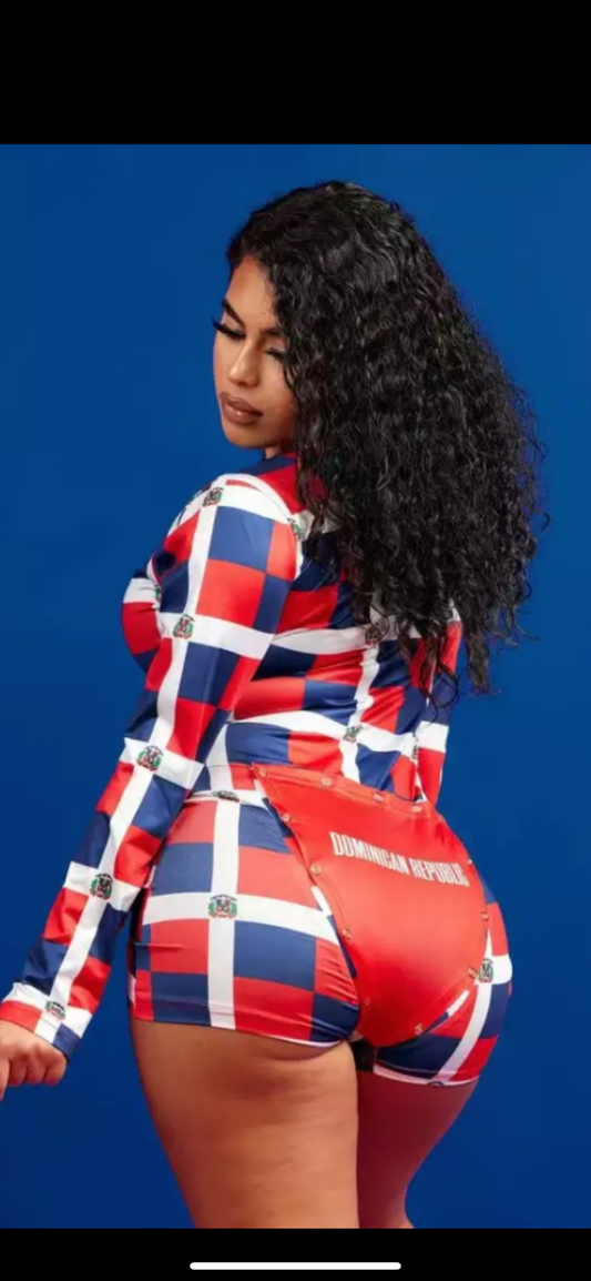Sexy One Piece Dominican Flag Romper